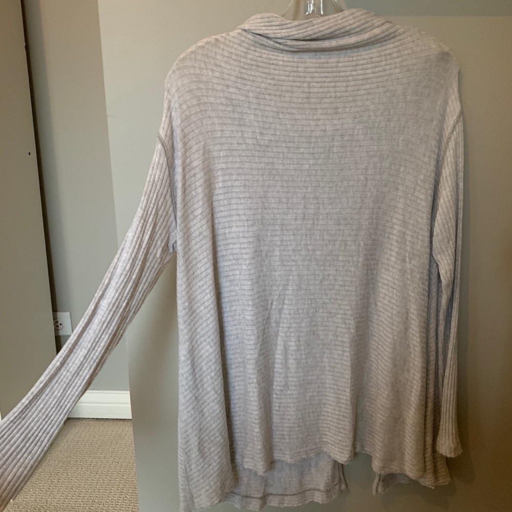 Free People Grey Ribbed Sweater